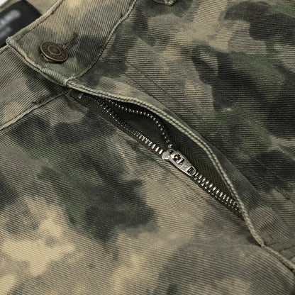 Mountain Outdoor Multi-pocket Workwear Tie-dye Camouflage Pants Men