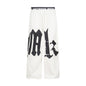 Fake Two-Piece Color-Block Wide-Leg Long Pants With Double Waistbands