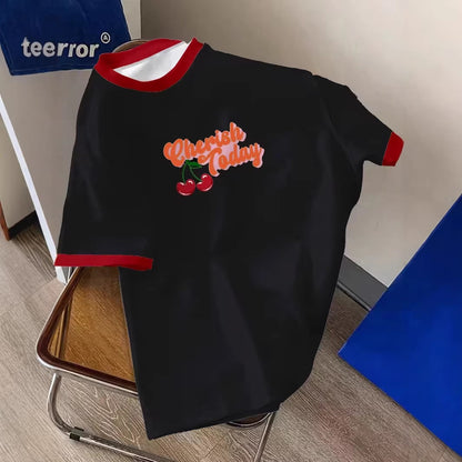 Men's Cherry Letter Print T-Shirt