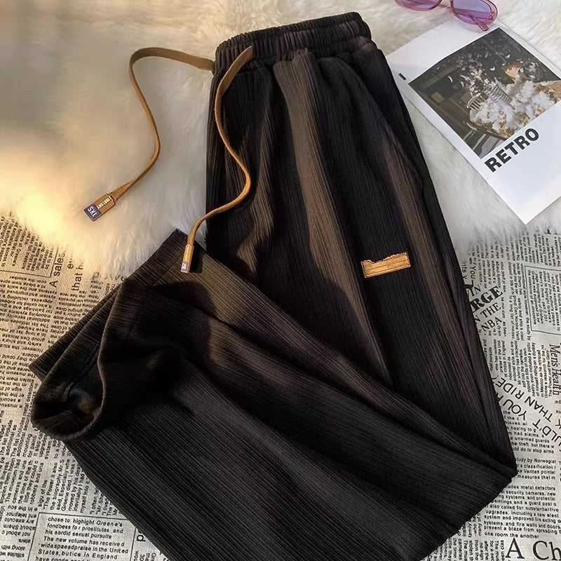 Summer Thin Ice Silk High-grade Wide-leg Pants Loose Casual