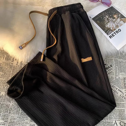 Summer Thin Ice Silk High-grade Wide-leg Pants Loose Casual