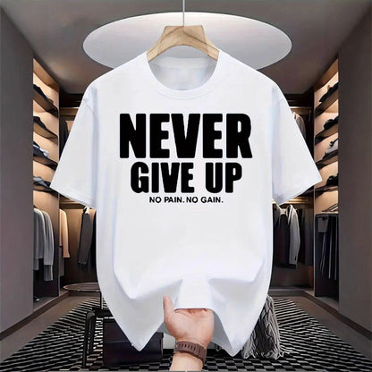 Casual Letter-print Crew-neck Versatile Short-sleeve Top