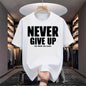 Casual Letter-print Crew-neck Versatile Short-sleeve Top