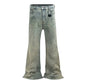 Mens Bell-Bottom Denim Jeans In American High-Street Style