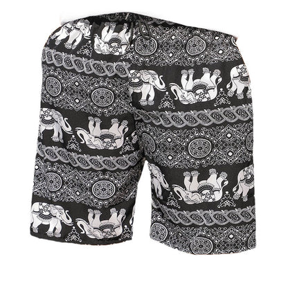 Summer Beach Pants Men's Loose Casual Fifth Pants Ice Silk High Elasticity Quick-drying