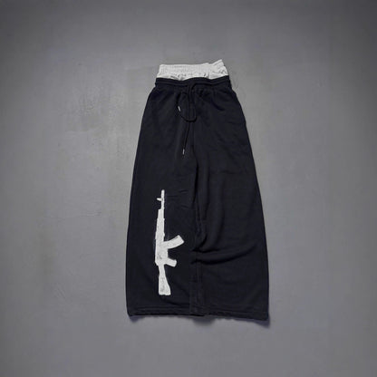 Retro Double-layer Waist Loose Casual Pants