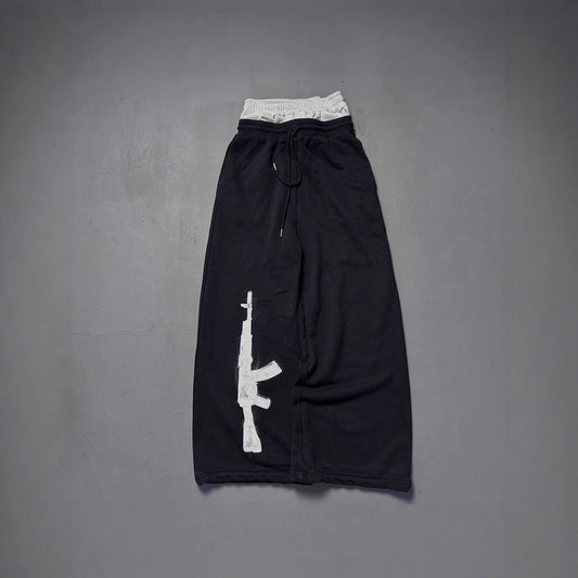 Retro Double-layer Waist Loose Casual Pants