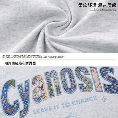 Embroidered Patch Cotton Short-Sleeve T-Shirt For Men