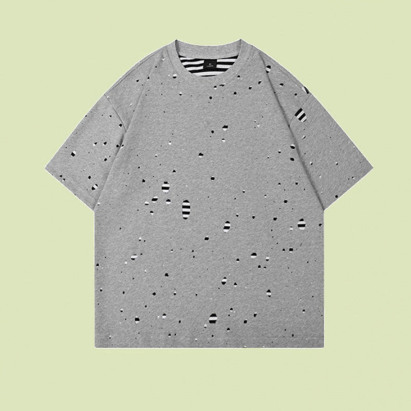 Summer Double-Layer Fabric Casual Short-Sleeve T-Shirt