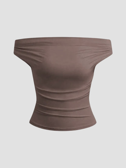Off-shoulder Spicy Girl Base T-shirt For Women