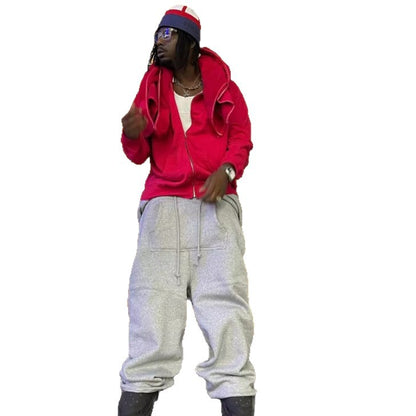 Street-style Loose-fitting Casual Drop-crotch Sweatpants