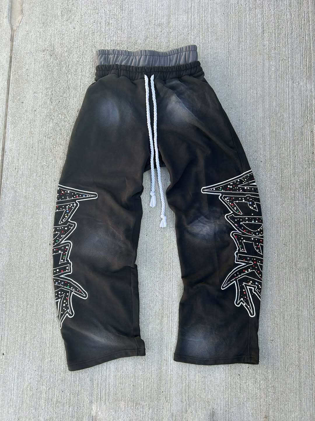 Loose-fitting Wide-leg Dual-waist Trousers For Sports