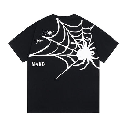 Dark Spider Web Printed Short Sleeve Men
