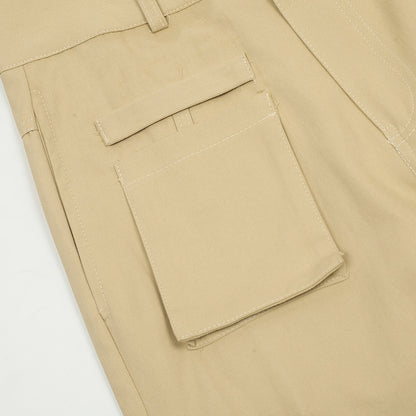 Multi-pocket Straight Cargo Pants Men's Loose