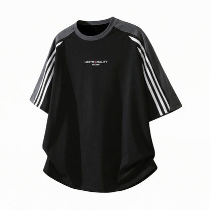 Pure Cotton Crew Neck Retro Raglan Short-sleeve T-shirt