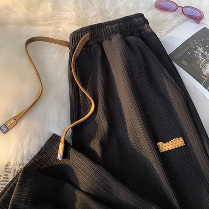 Summer Thin Ice Silk High-grade Wide-leg Pants Loose Casual