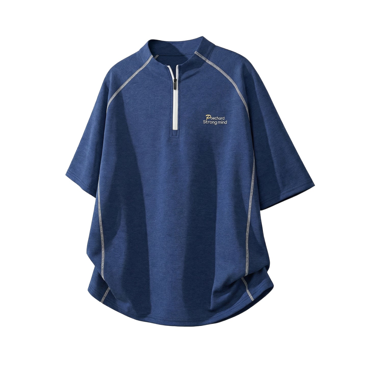 Men's Sporty Loose Half-Zip Short-Sleeve T-Shirt