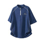 Men's Sporty Loose Half-Zip Short-Sleeve T-Shirt