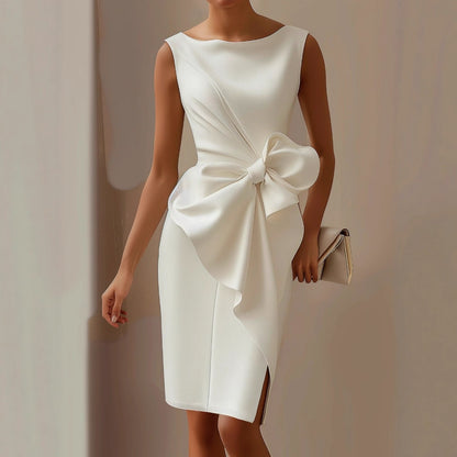Bow-knot Fashion Sleeveless Midi Dress