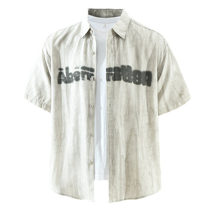 Men's Letter-Print Short-Sleeve Shirt