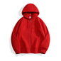 Solid-color Fleece-lined Hoodie For Men And Women