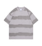 Tie-dye Washed Striped Short-Sleeve Mens Cotton T-Shirt