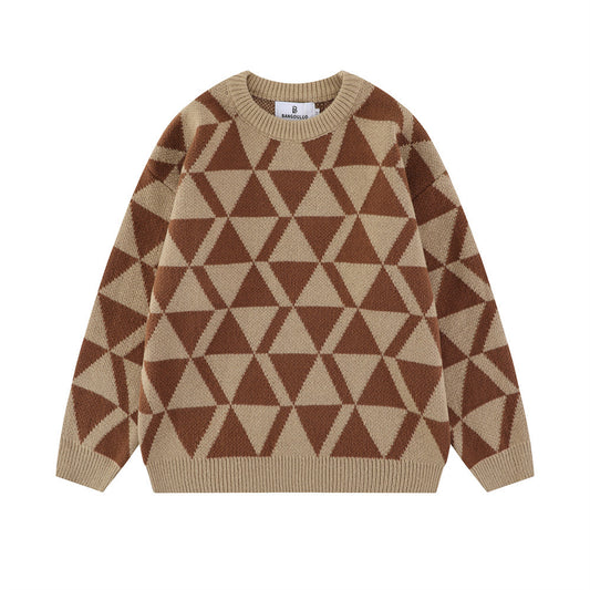 Triangle Pattern Men's Sweater Niche Design