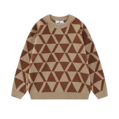 Triangle Pattern Men's Sweater Niche Design