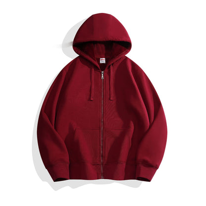 Solid-color Fleece-lined Hoodie For Men And Women