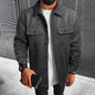 New Mens Button-front Overcoat With Flap Pockets